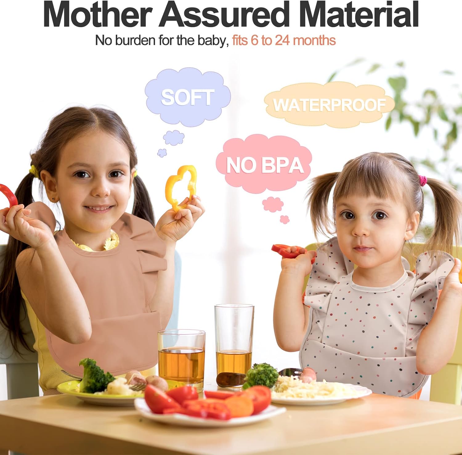 Ramede 3 Pcs Waterproof Baby Bib Washable Toddler Bibs Soft Feeding Bibs with Food Catcher for Baby Boy or Girl Eating Travel Home Supplies, Lovely - Image 8